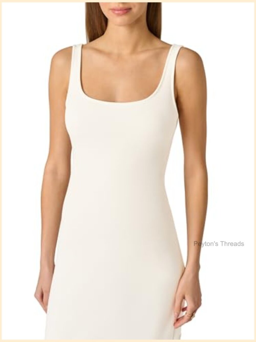 Crochet Trim Sheath Midi Dress Sleeveless Square Neck Pull On - Picture 4 of 6